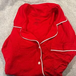 Auden Red Pajama Top with White Piping